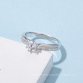 High End Classic S925 Moissanite Ring with Silver platinum